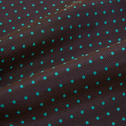 Blue and Dark Brown Micro Dot Silk Cravat Image 3