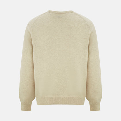 Ivory Cashmere V-Neck Jumper Image 2