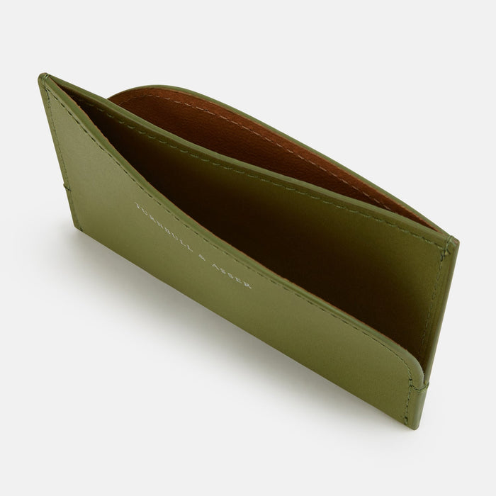 Moss Green Slim Rounded Card Holder Image 1