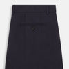 View 5 of product The Navy Rupert Trousers by Turnbull & Asser are tailored wool trousers with a button and zip closure, belt loops, and front creases, elegantly displayed against a plain white background.