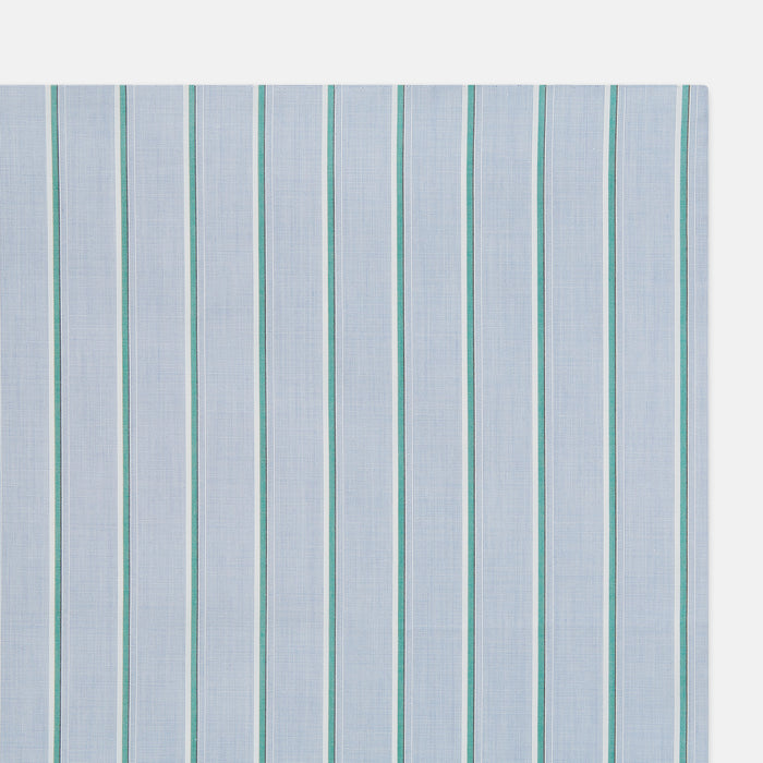 Blue and Green Multi Stripe Hand-Rolled Handkerchief Image 1