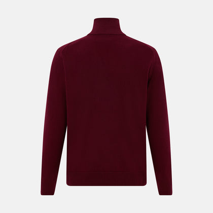 Ruby Red Half-Zip Cashmere Jumper Image 2