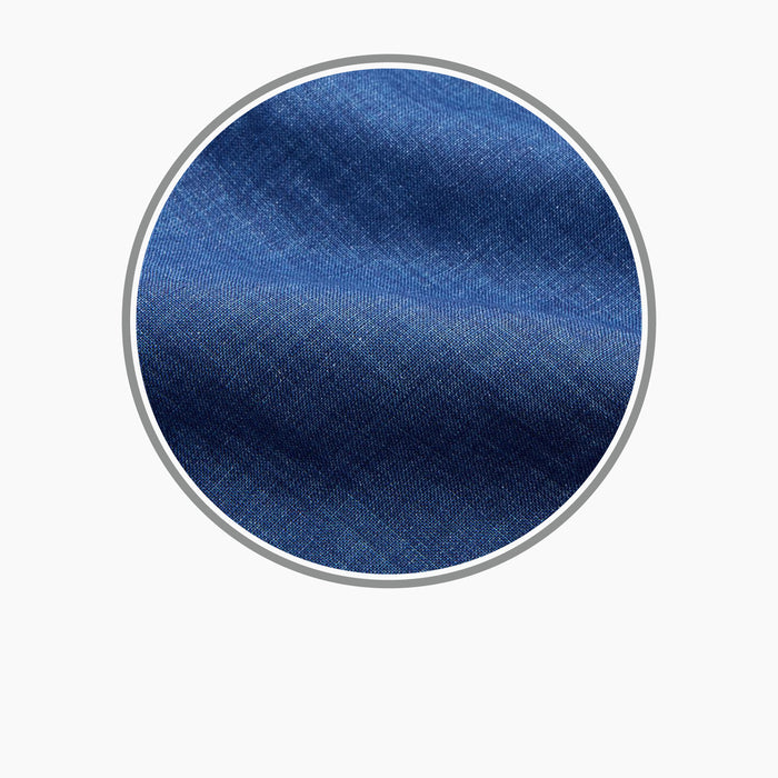 Navy Linen Fabric Image 2