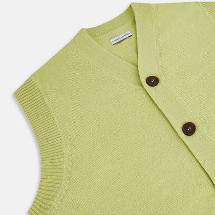 Melon Green Sleeveless Cardigan Image 1
