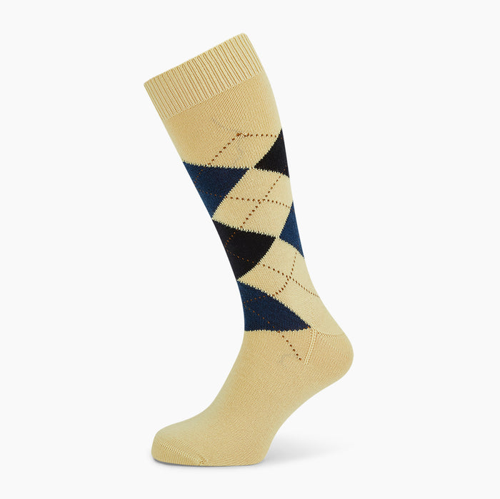 Vanilla Wool Check Mid-Length Socks Image 4