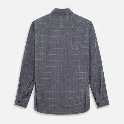 Charcoal Melange Check Hampstead overshirt Image 2