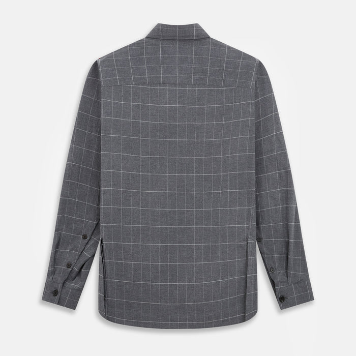 Charcoal Melange Check Hampstead overshirt Image 2