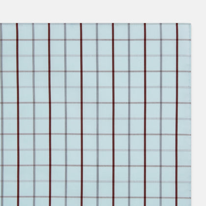 Burgundy Combination Check Hand-Rolled Handkerchief Image 1