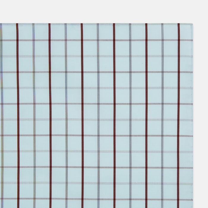 Burgundy Combination Check Hand-Rolled Handkerchief Image 1