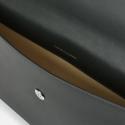 Forest Green Leather Snap-Fasten Pouch Image 2