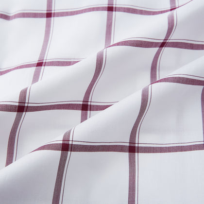 Burgundy Grid Check Mayfair Shirt Image 5