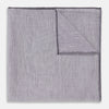 View 1 of product The Lilac Cotton-Blend Handkerchief by Turnbull & Asser is neatly folded with a corner flipped over, exposing the hand-rolled edges, and displayed against a white background.