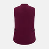 View 3 of product The Turnbull & Asser Wine Red Padded Gilet features a sleeveless design, front zipper, two zippered side pockets, a slanted chest pocket, and a rounded hem—perfect for the modern gentleman and shown on a plain white background.