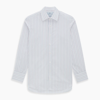 Pink and Blue Wide Pinstripe Mayfair Shirt Image 6