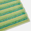 View 2 of product The Turnbull & Asser Green, Yellow and Teal Rib-Jacquard Cashmere Knitted Scarf features horizontal stripes and a luxurious finish—an elegant accessory to elevate any look.