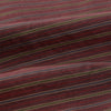 View 3 of product The Turnbull & Asser Claret and Green Multi Stripe Silk and Linen Blend Pierce Gown features a long robe style, matching belt, long sleeves, and front pockets, shown laid flat on a white background.