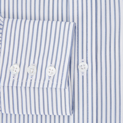 Navy Double Pinstripe Mayfair Shirt Image 3