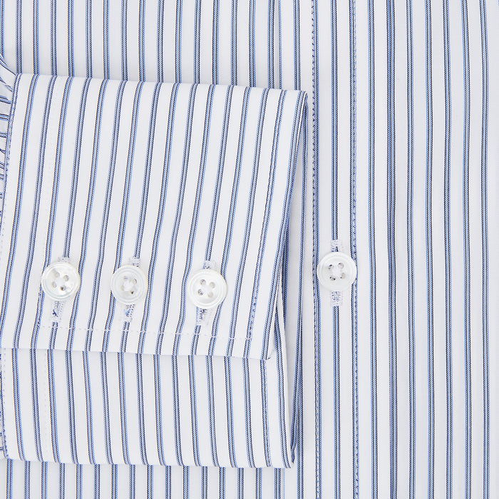 Navy Double Pinstripe Mayfair Shirt Image 3