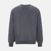 View 3 of product The Turnbull & Asser Melange Grey Crew Neck Cashmere Jumper, a smart-casual long-sleeve sweater, is shown on a white background.