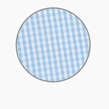 Light Blue Gingham Check Cotton Fabric Image 2