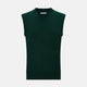 The Turnbull & Asser Forest Green V-neck Cashmere Vest, a sleeveless knit for men, is displayed against a plain white background.