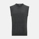 The Turnbull & Asser Charcoal Grey Cashmere Round Neck Vest is a sleeveless knit sweater vest shown against a plain white background.