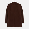 View 7 of product The Burgundy Grayson Car Coat by Turnbull & Asser, made from a rain-resistant cotton blend with a collar, hidden front buttons, and slanted pockets, is displayed flat on a white background in a minimalist style.