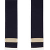 View 2 of product A pair of Turnbull & Asser Navy Adjustable Felt Braces, featuring pure wool boxcloth, white leather button loops, and gold-toned metal details, shown vertically on a plain white background. Expertly crafted in England for timeless style.
