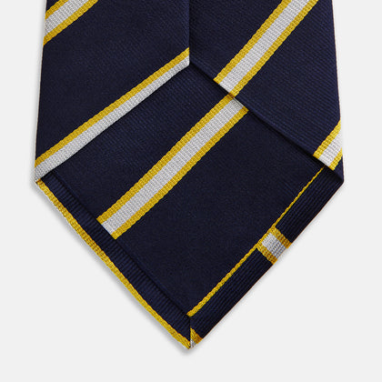 Yellow and White Blazer Silk Tie Image 3