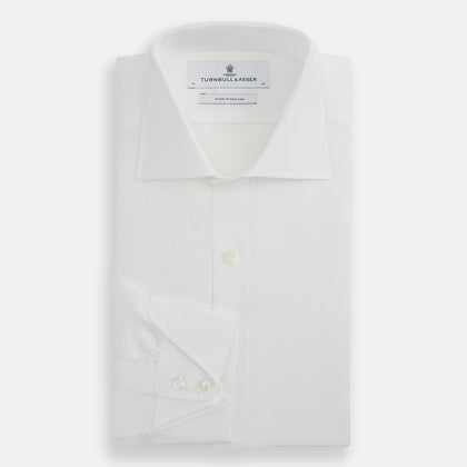 White Poplin Shirt With Regent Collar and 2-Button Cocktail Cuffs Image 4