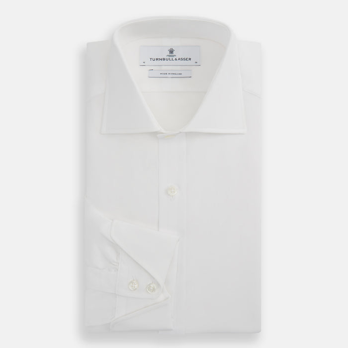 White Poplin Shirt With Regent Collar and 2-Button Cocktail Cuffs Image 4