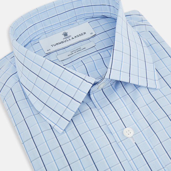 Navy and Blue Combination Check Mayfair Shirt Image 1