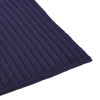 View 2 of product The Turnbull & Asser Navy Wide Rib Cashmere/Wool Scarf is neatly folded with both ends hanging down, set against a plain white background.
