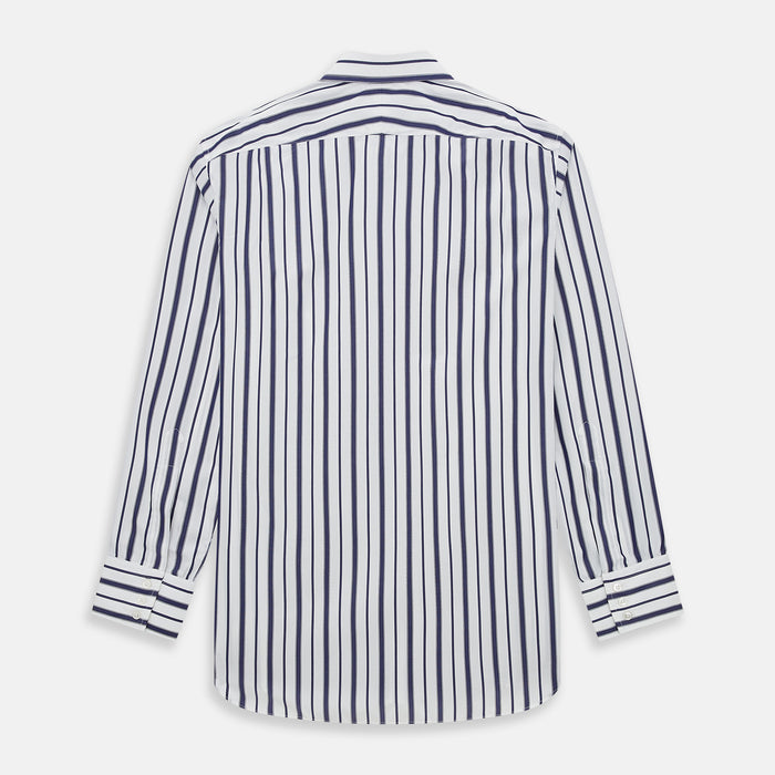 Navy Double Stripe Mayfair Shirt Image 2