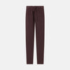 View 1 of product Turnbull & Asser Burgundy Corduroy Miles Trousers: high-waisted, straight-leg pants with an elasticated drawstring waist, shown on a white background.