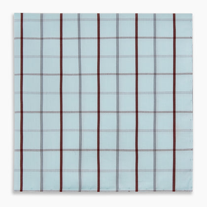 Burgundy Combination Check Hand-Rolled Handkerchief Image 3