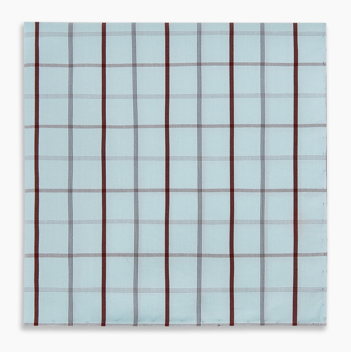 Burgundy Combination Check Hand-Rolled Handkerchief Image 3