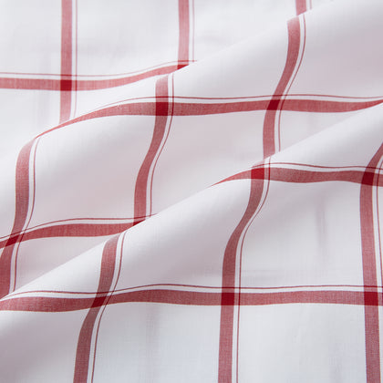 Dark Red Grid Check Mayfair Shirt Image 5