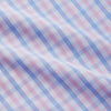 View 4 of product The Turnbull & Asser Red and Blue Multi Check Cotton RE-PURPOSE Mayfair shirt is a sustainable, long-sleeve button-up with a collar and cuffed sleeves, crafted from recycled fabrics and shown laid flat on a white background.