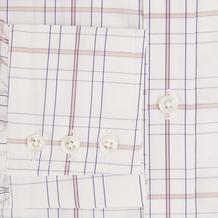 Purple and Rose Multi Check Mayfair Shirt Image 3
