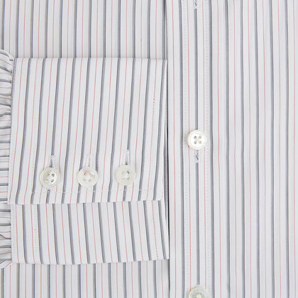 Midnight Blue and Red Ticking Stripe Mayfair Shirt Image 3