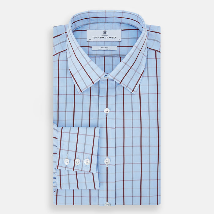 Burgundy Multi Combination Check Mayfair Shirt Image 4