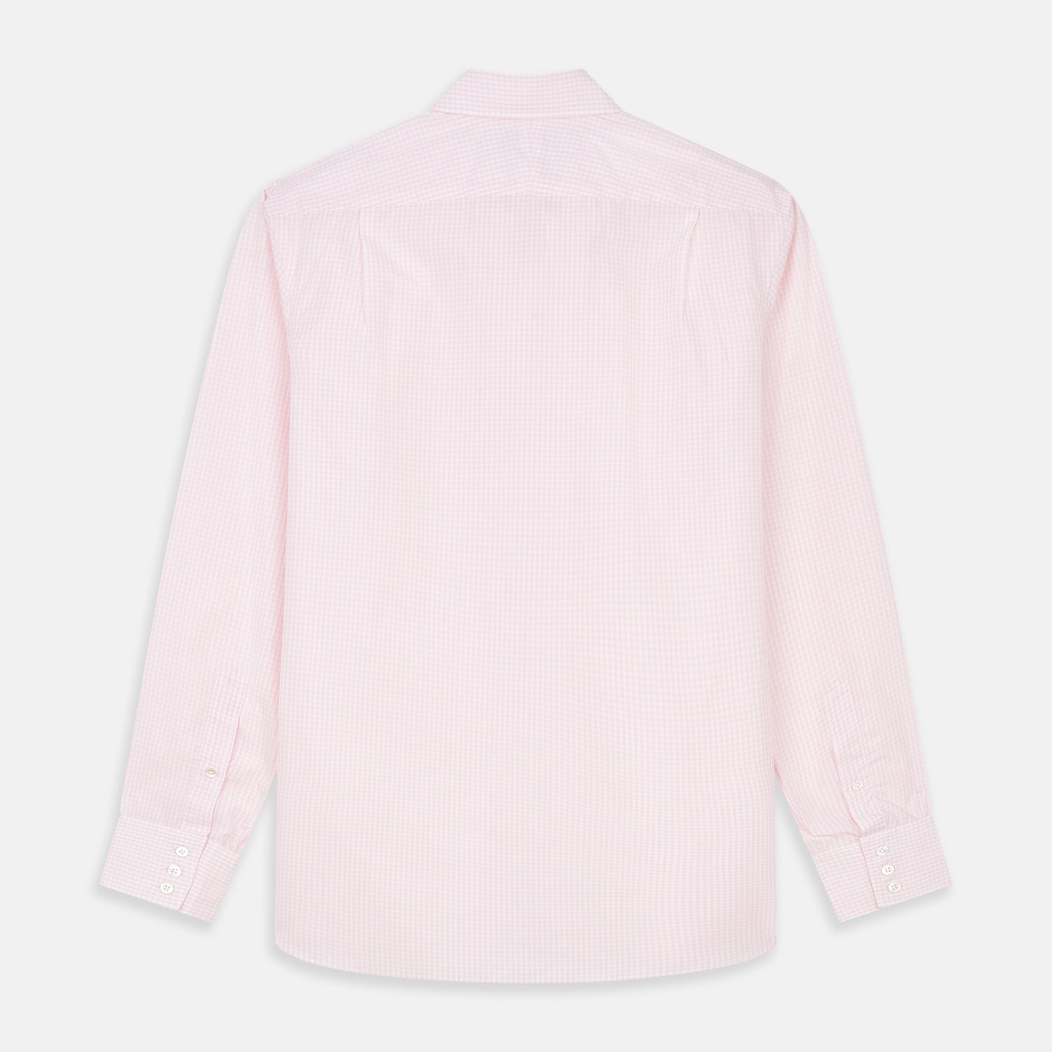 View 5 of product The Turnbull & Asser Pink Windowpane Check Shirt features long sleeves, a button-down front, pointed collar, and buttoned cuffs—an elegant addition to any formal shirt collection.