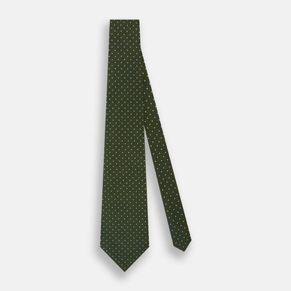 Green and Blue Micro Dot Silk Tie Image 1