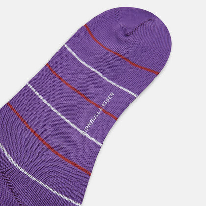 Purple Striped Mid-Length Socks Image 2