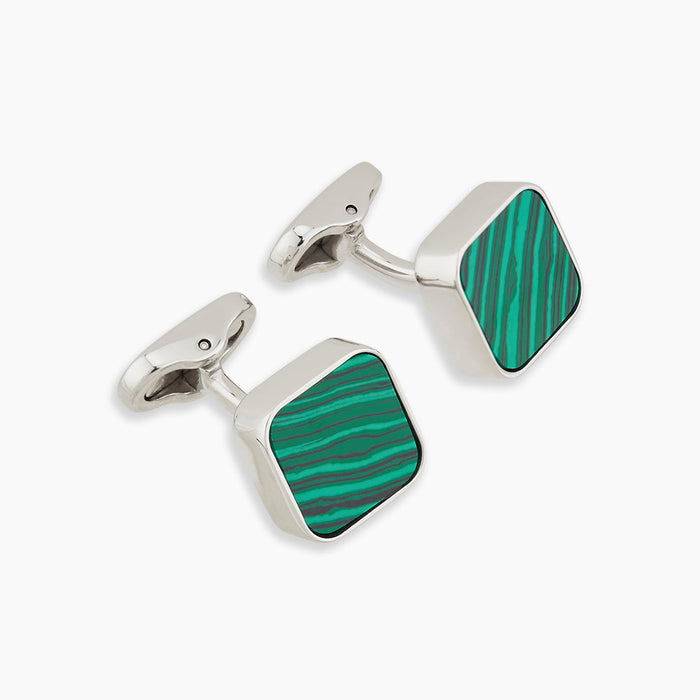 Malachite Square Cufflinks Image 3