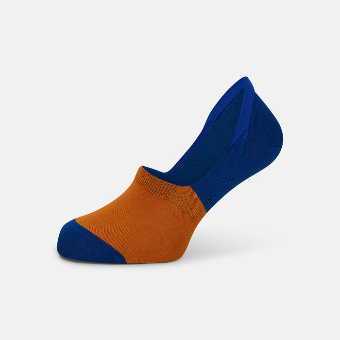 Royal Blue & Orange No-Show Socks