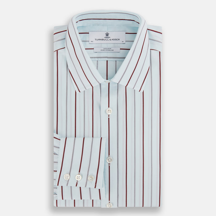 Burgundy Combination Stripe Mayfair Shirt Image 4