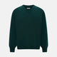 The Turnbull & Asser Forest Green Cashmere V-neck Jumper features ribbed cuffs and hem, shown against a white background—an essential knitwear staple for any wardrobe.