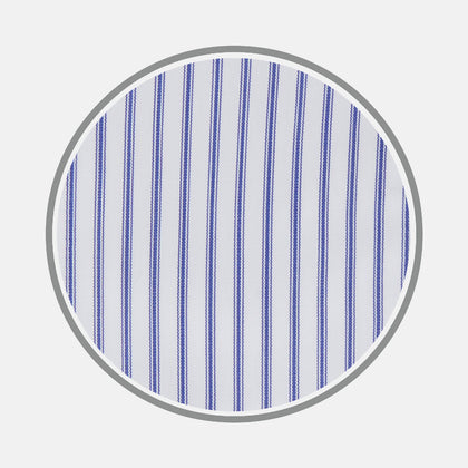 Navy Centre Stripe Cotton Fabric